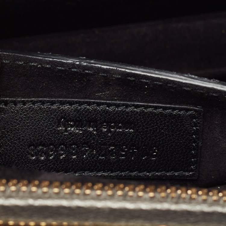 Pre Owned Saint Laurent Metallic Grey Leather Lutetia Clutch
