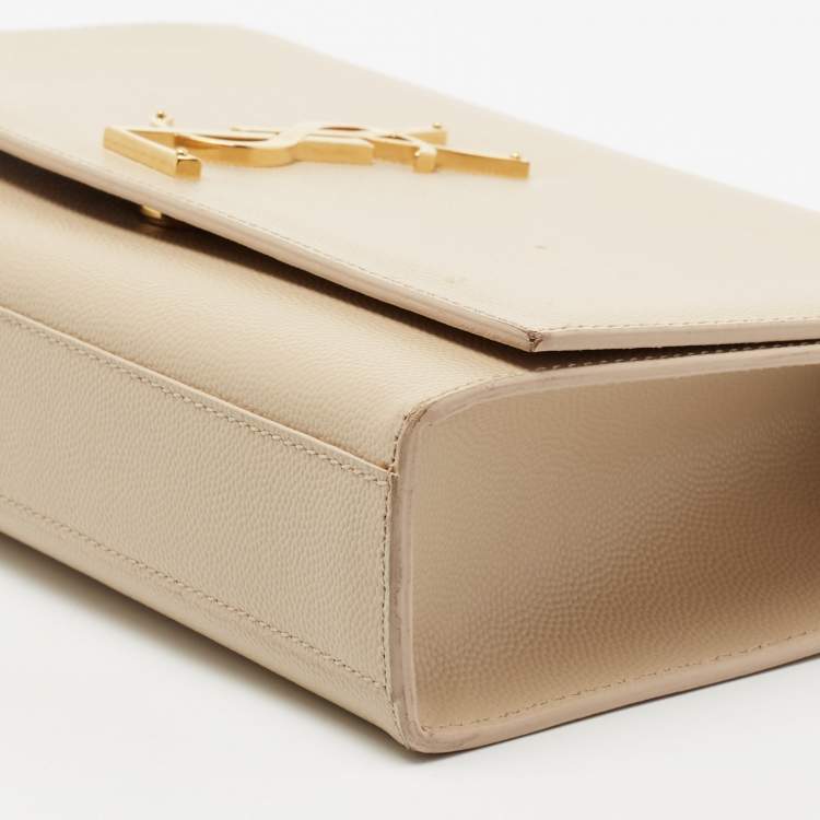 Pre Owned Saint Laurent Beige Leather Medium Kate Shoulder Bag