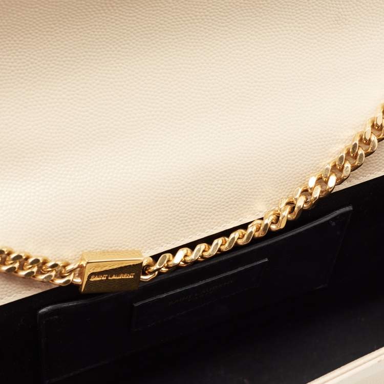 Pre Owned Saint Laurent Beige Leather Medium Kate Shoulder Bag