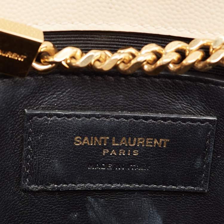 Pre Owned Saint Laurent Beige Leather Medium Kate Shoulder Bag