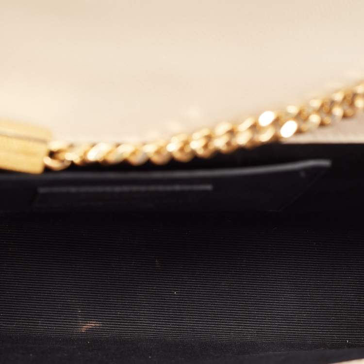 Pre Owned Saint Laurent Beige Leather Medium Kate Shoulder Bag
