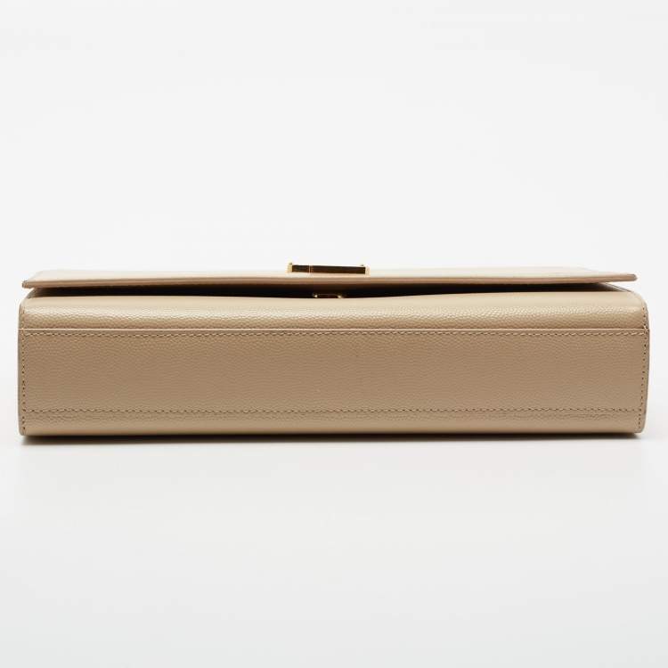 Pre Owned Saint Laurent Beige Leather Medium Kate Shoulder Bag