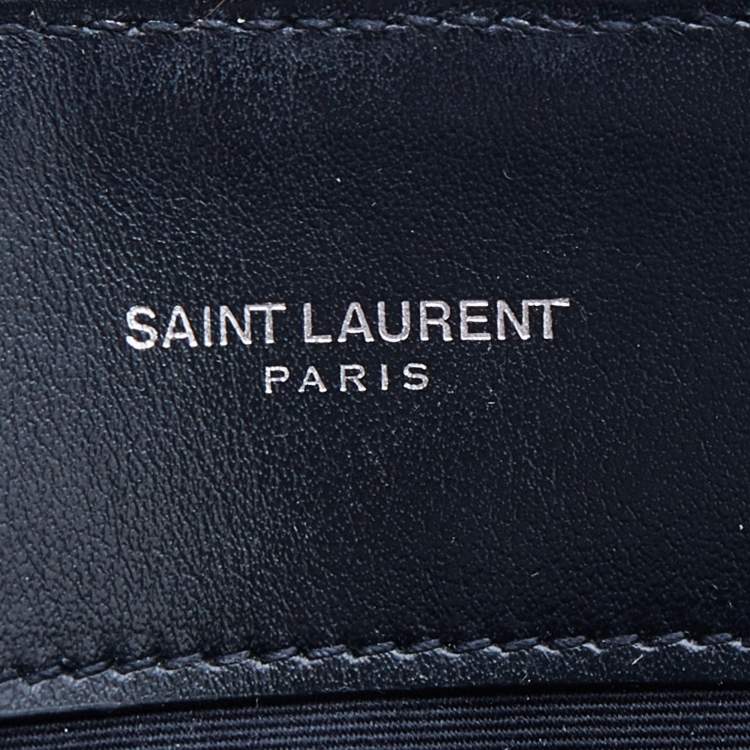 Pre Owned Saint Laurent Black Matelasse Leather Medium Lou Lou Flap Shoulder Bag