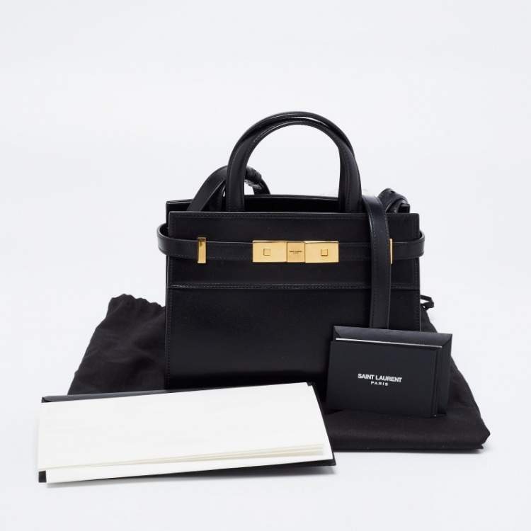Pre Owned Saint Laurent Black Leather Tote