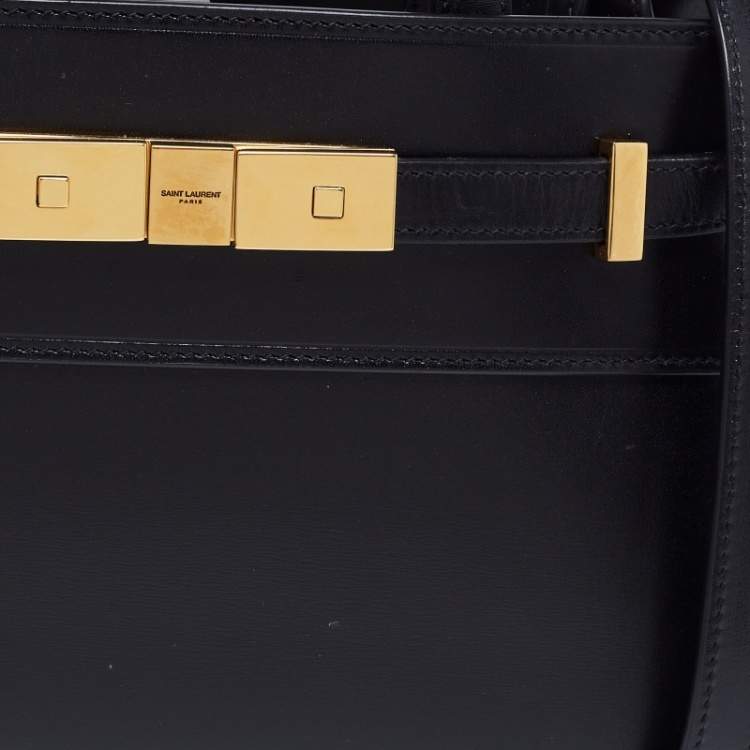 Pre Owned Saint Laurent Black Leather Tote
