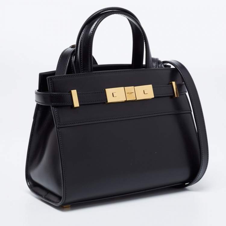 Pre Owned Saint Laurent Black Leather Tote