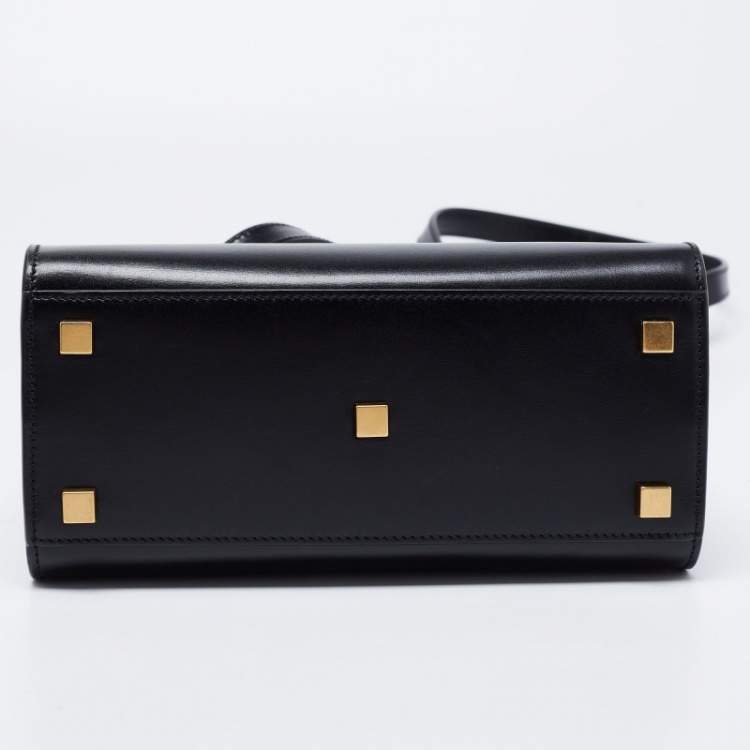 Pre Owned Saint Laurent Black Leather Tote