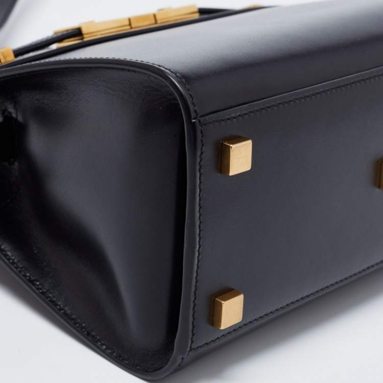 Pre Owned Saint Laurent Black Leather Tote