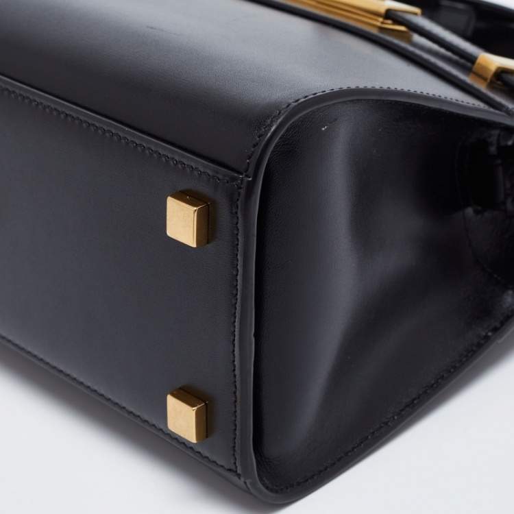 Pre Owned Saint Laurent Black Leather Tote