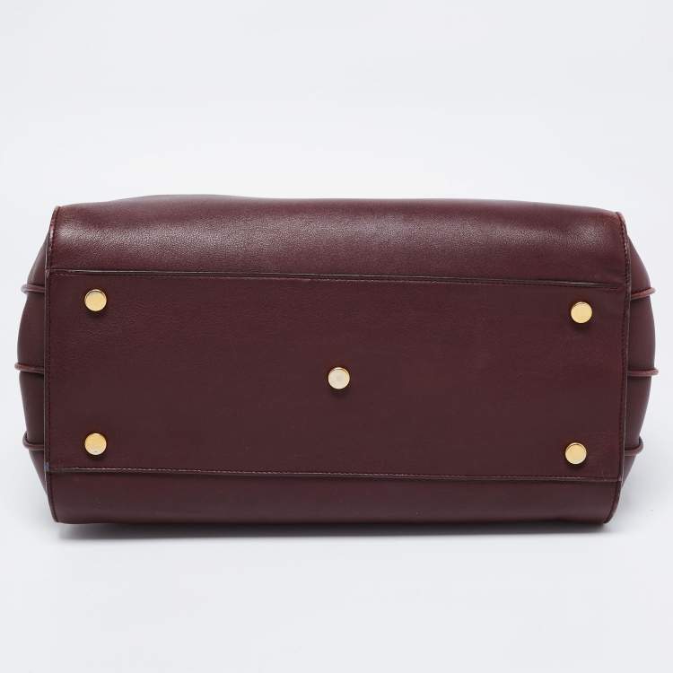 Pre Owned Saint Laurent Burgundy Leather Small Classic Sac De Jour Tote