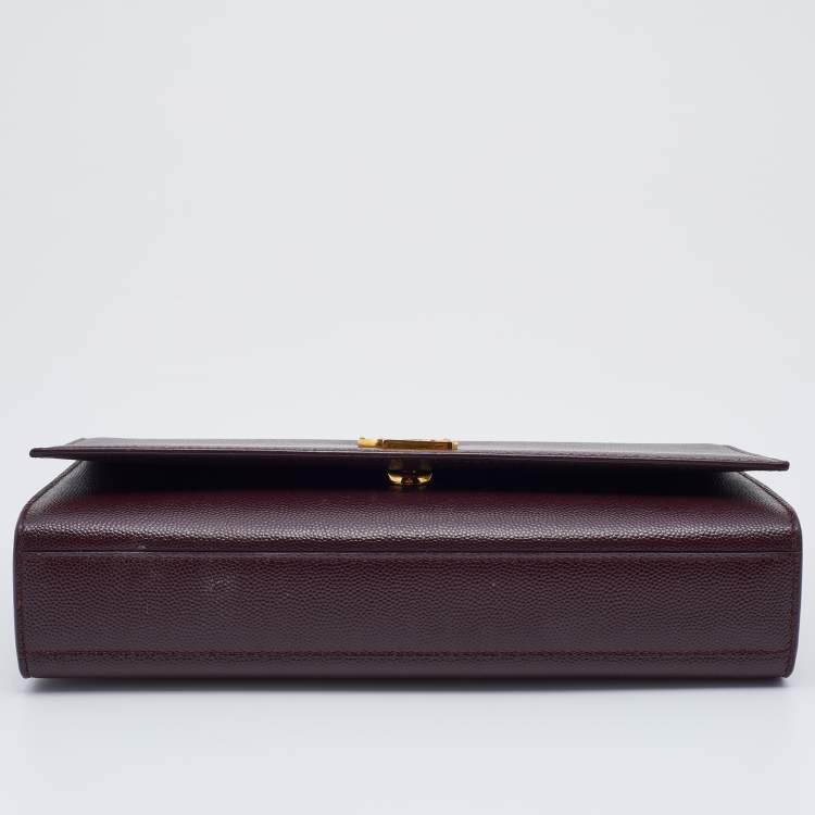 Pre Owned Saint Laurent Burgundy Leather Medium Kate Shoulder Bag