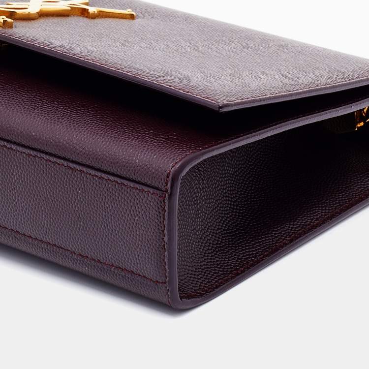 Pre Owned Saint Laurent Burgundy Leather Medium Kate Shoulder Bag