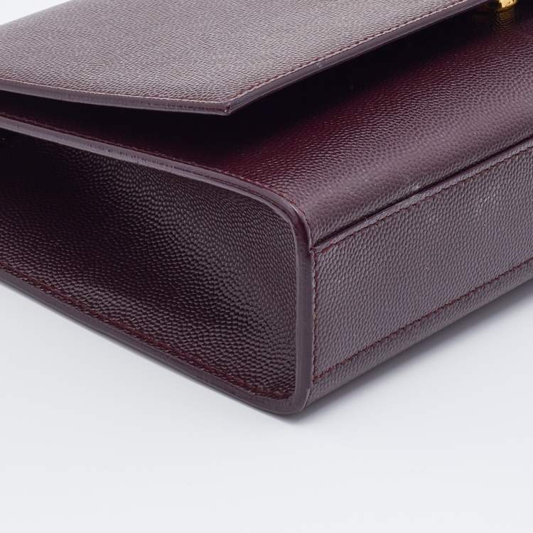 Pre Owned Saint Laurent Burgundy Leather Medium Kate Shoulder Bag