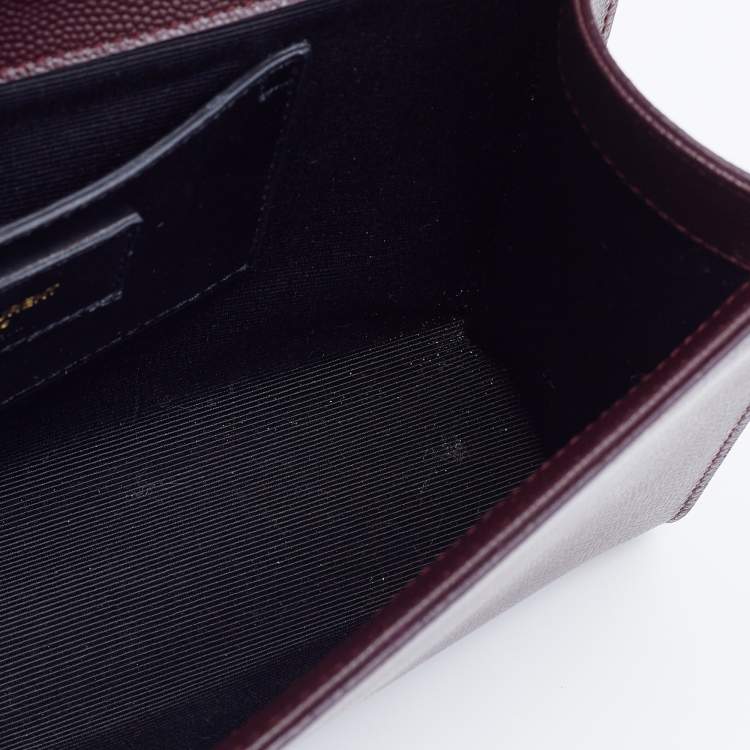 Pre Owned Saint Laurent Burgundy Leather Medium Kate Shoulder Bag