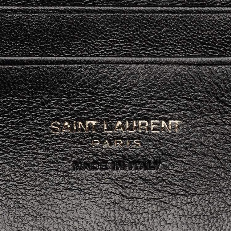 Pre Owned Saint Laurent Black Croc Embossed Leather Toy Cabas Crossbody Bag