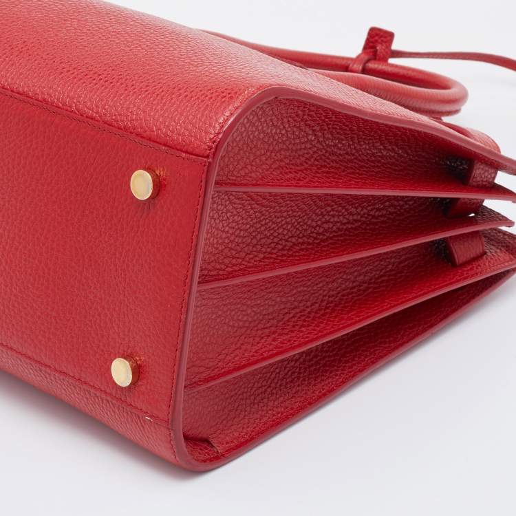 Pre Owned Saint Laurent Red Leather Small Classic Sac De Jour Tote