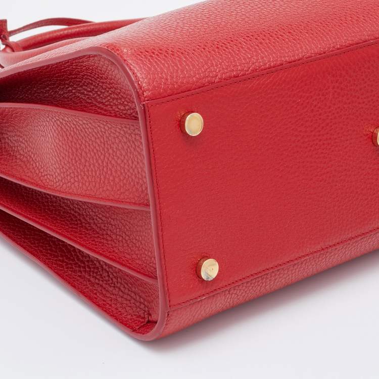 Pre Owned Saint Laurent Red Leather Small Classic Sac De Jour Tote