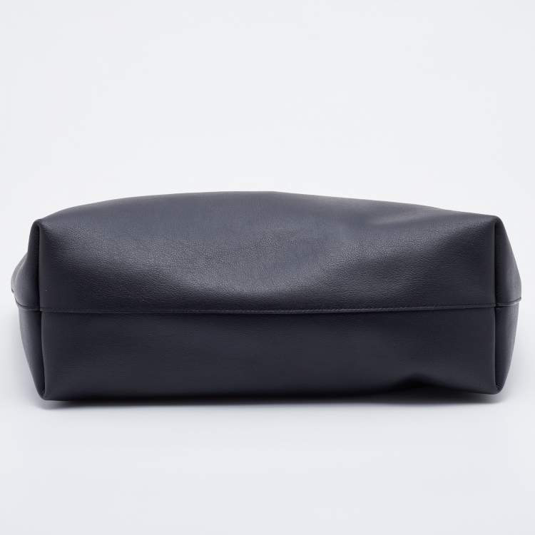 Pre Owned Saint Laurent Black Leather E/W Shopper Tote