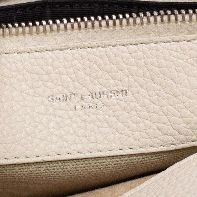 Pre Owned Saint Laurent White Leather Baby Classic Sac De Jour Tote
