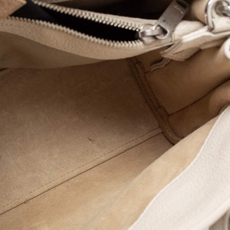 Pre Owned Saint Laurent White Leather Baby Classic Sac De Jour Tote