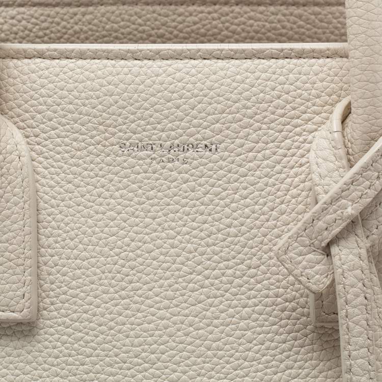 Pre Owned Saint Laurent White Leather Baby Classic Sac De Jour Tote