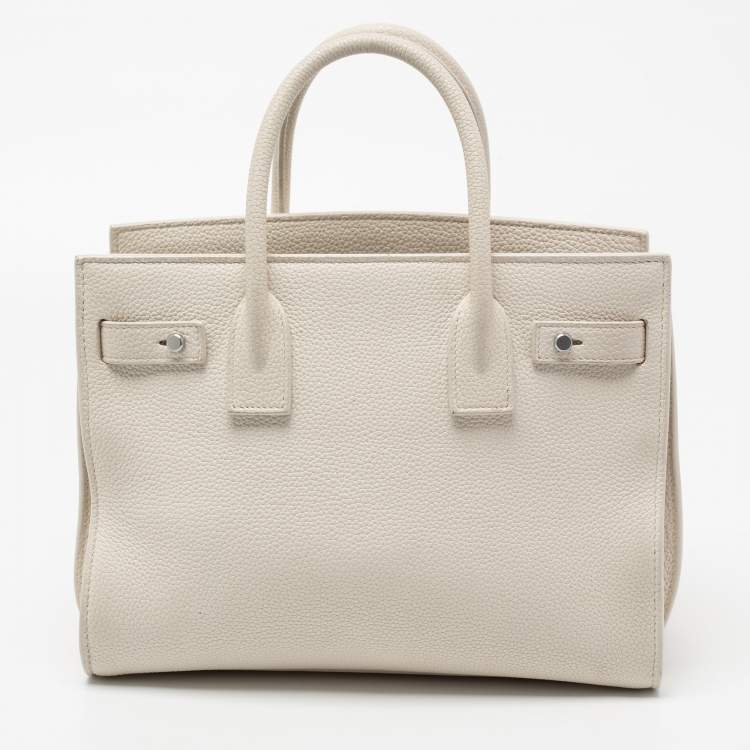 Pre Owned Saint Laurent White Leather Baby Classic Sac De Jour Tote