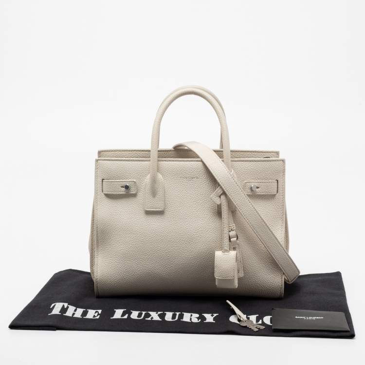 Pre Owned Saint Laurent White Leather Baby Classic Sac De Jour Tote