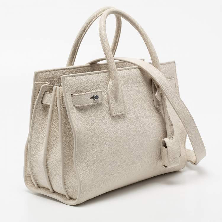 Pre Owned Saint Laurent White Leather Baby Classic Sac De Jour Tote