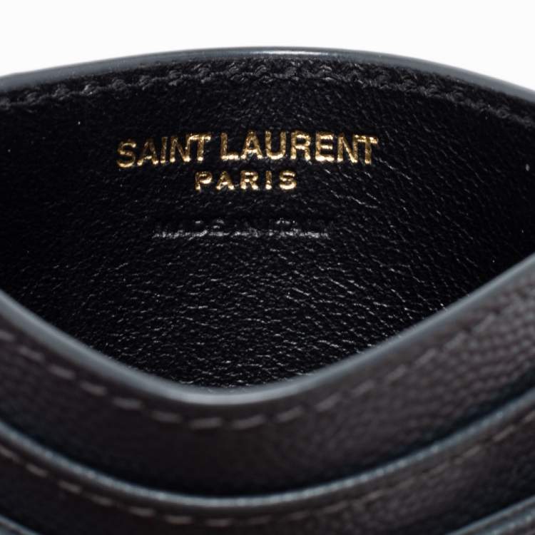 مملوكة مسبقًا Saint Laurent Black Monogram Leather Logo Card Holder