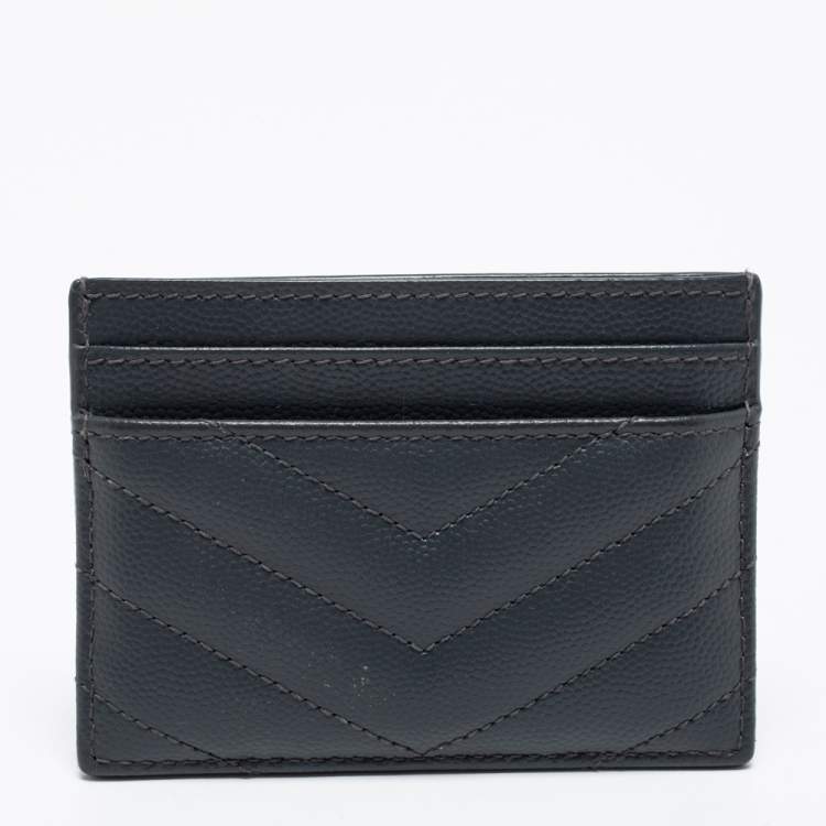 مملوكة مسبقًا Saint Laurent Black Monogram Leather Logo Card Holder