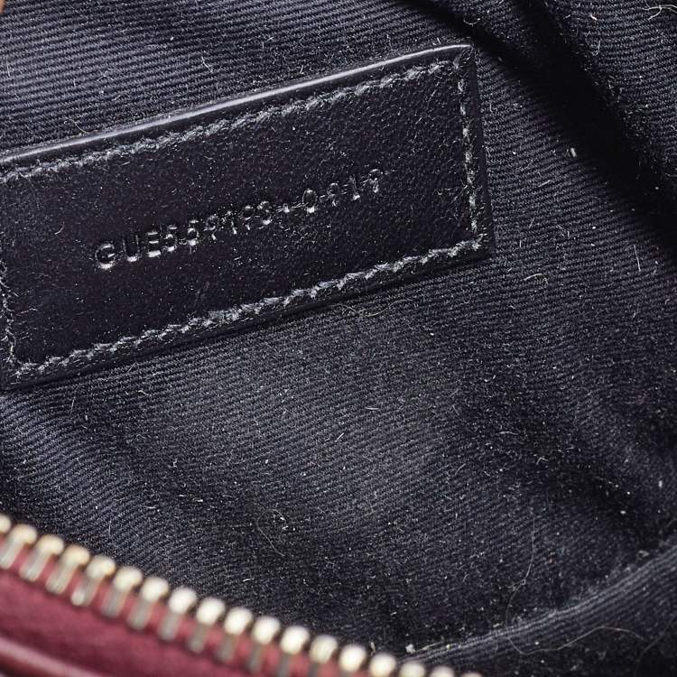 Pre Owned Saint Laurent Burgundy Matelasse Leather Cassandre Clutch