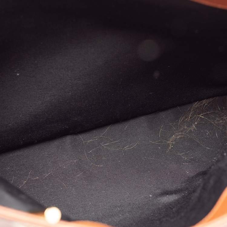 Pre Owned Saint Laurent Brown Matelasse Leather Cassandre Flap Bag