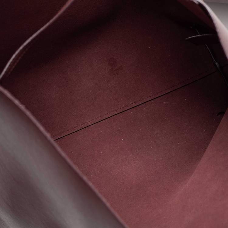 Pre Owned Saint Laurent Burgundy Leather Shopping Tote