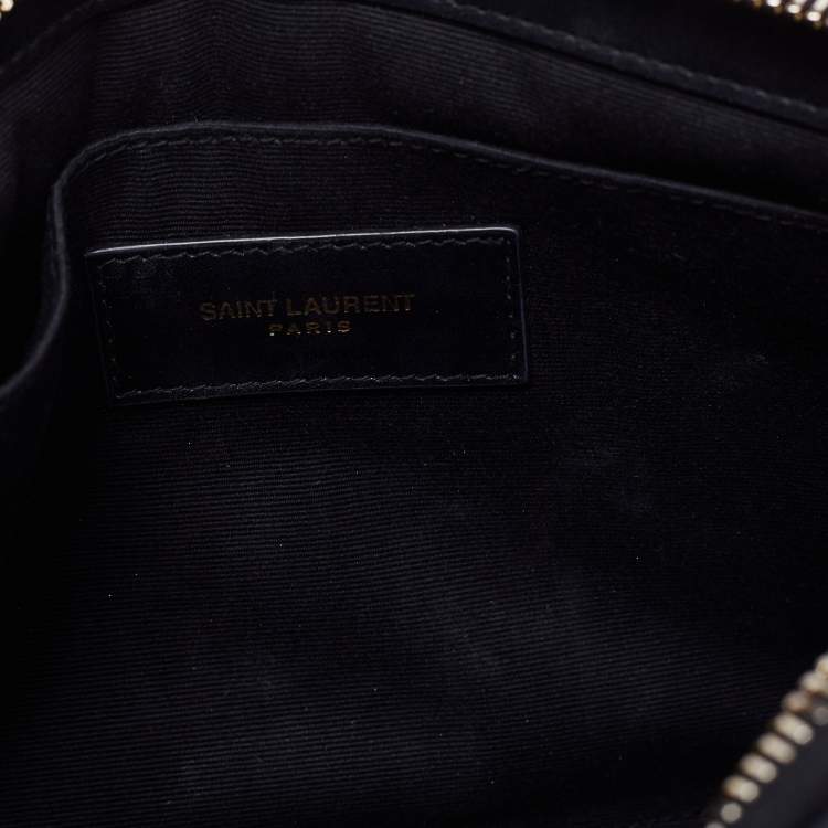 مملوكة مسبقًا Saint Laurent Black Quilted Leather Uptown Pouch