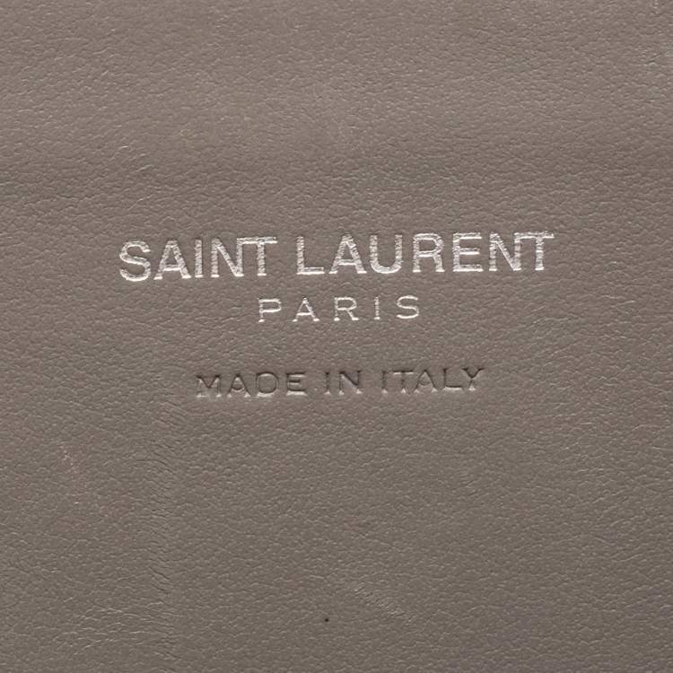 Pre Owned Saint Laurent Grey Croc Embossed Leather Nano Classic Sac De Jour Tote