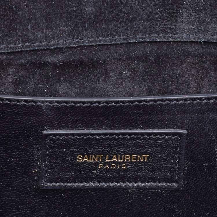مملوكة مسبقًا Saint Laurent Black Patent Leather Kate Tassel Clutch
