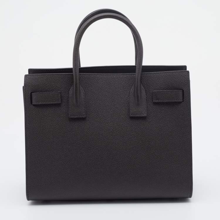 Pre Owned Saint Laurent British Dark Olive Leather Baby Classic Sac De Jour Tote