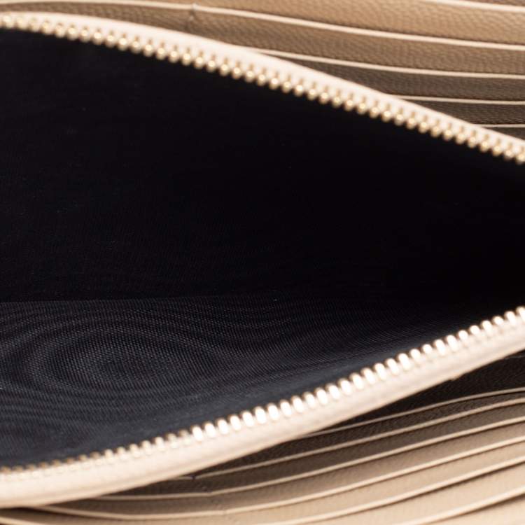Pre Owned Saint Laurent Beige Leather Small Envelope Shoulder Bag