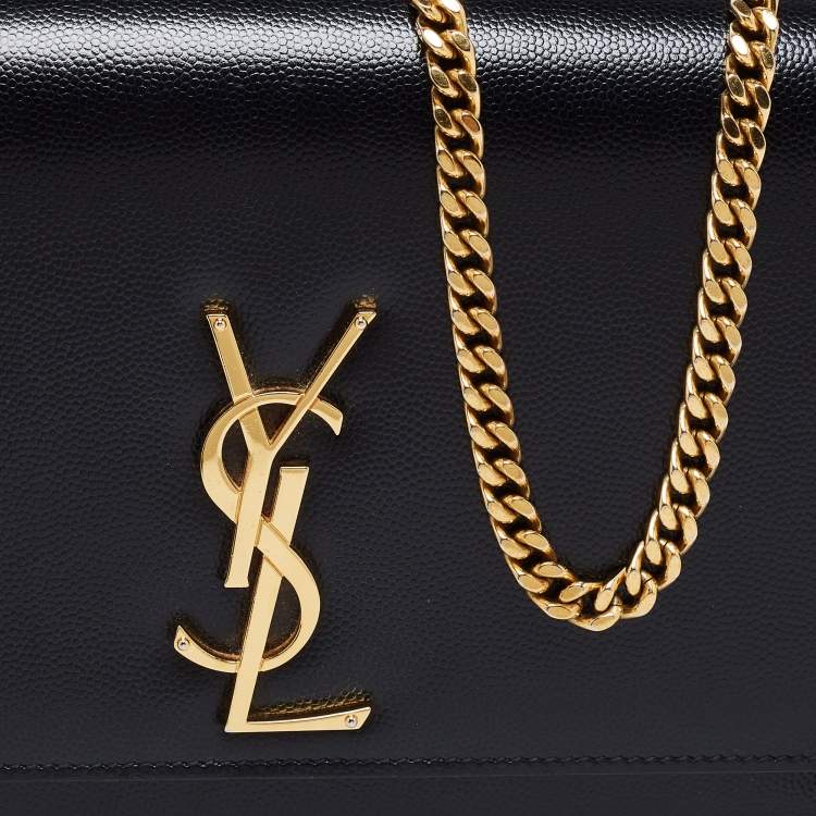 Pre Owned Saint Laurent Black Leather Kate Shoulder Bag