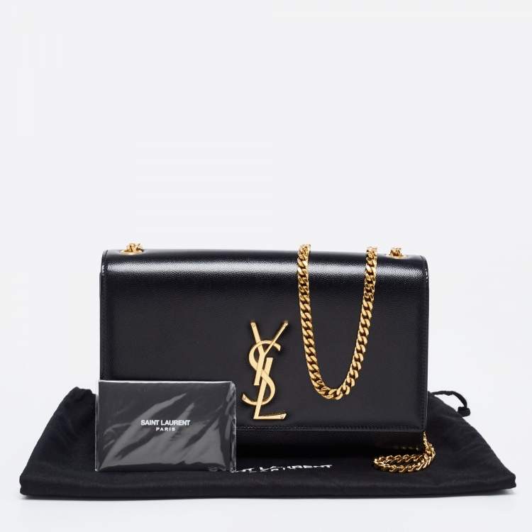 Pre Owned Saint Laurent Black Leather Kate Shoulder Bag