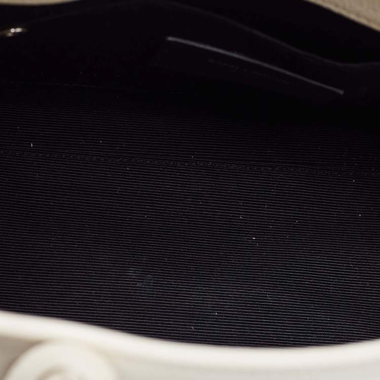 Pre Owned Saint Laurent Cream Leather Nano Classic Sac De Jour Tote