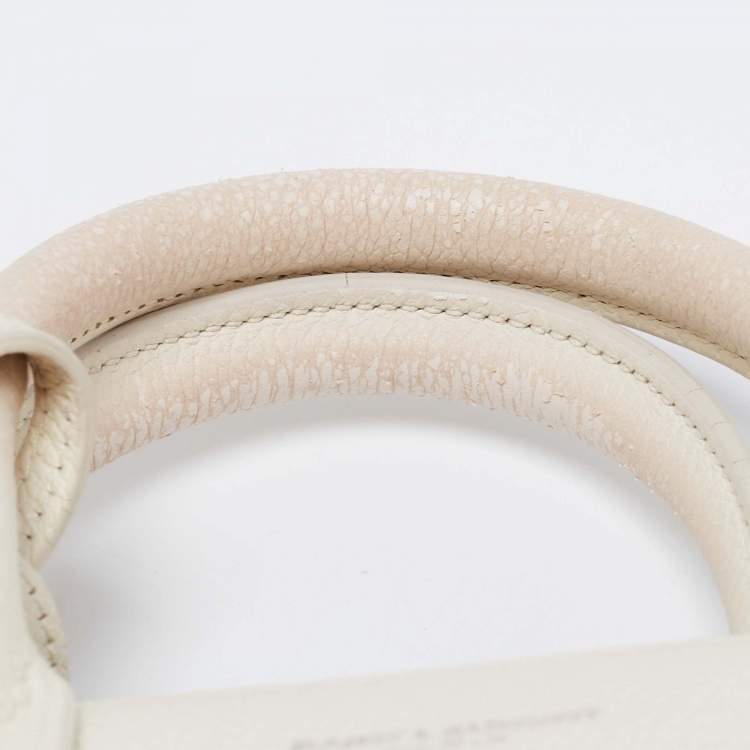 Pre Owned Saint Laurent Cream Leather Nano Classic Sac De Jour Tote