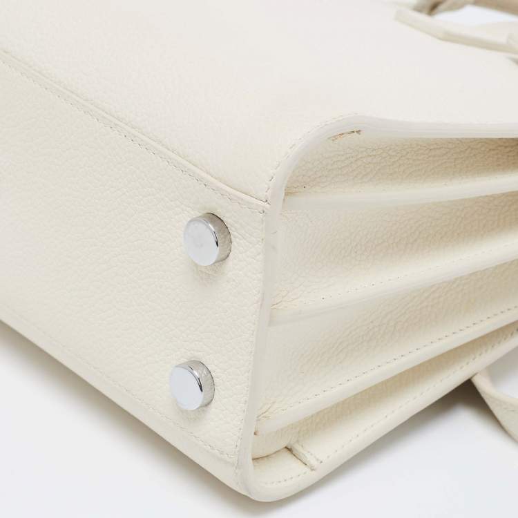 Pre Owned Saint Laurent Cream Leather Nano Classic Sac De Jour Tote