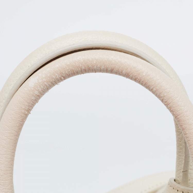 Pre Owned Saint Laurent Cream Leather Nano Classic Sac De Jour Tote