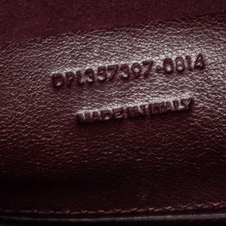 Pre Owned Saint Laurent Burgundy Matelassé Leather Small Monogram Cabas Tote