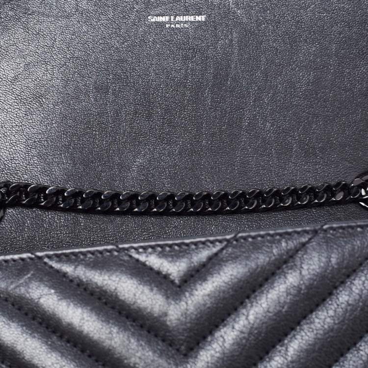 Pre Owned Saint Laurent Black Matelassé Leather Betty Shoulder Bag