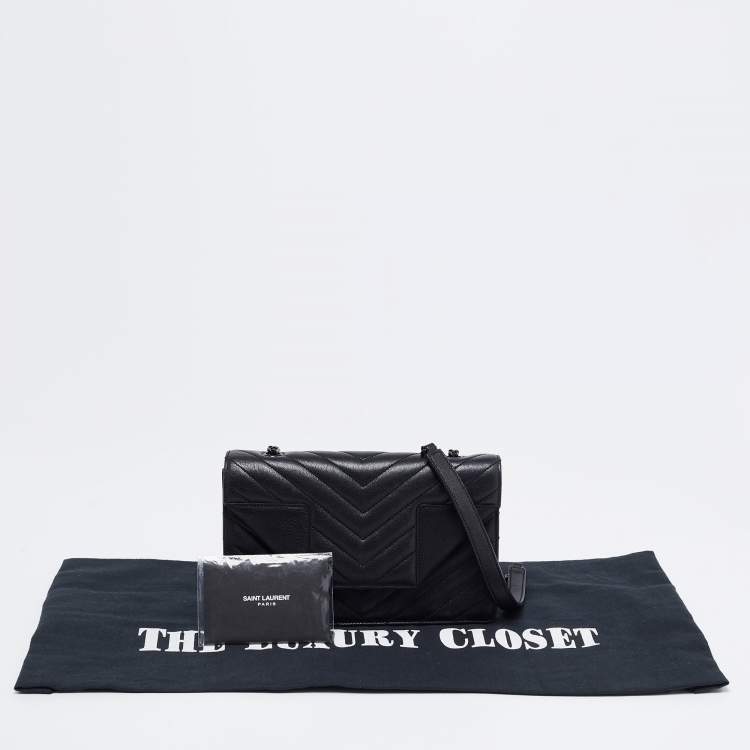 Pre Owned Saint Laurent Black Matelassé Leather Betty Shoulder Bag