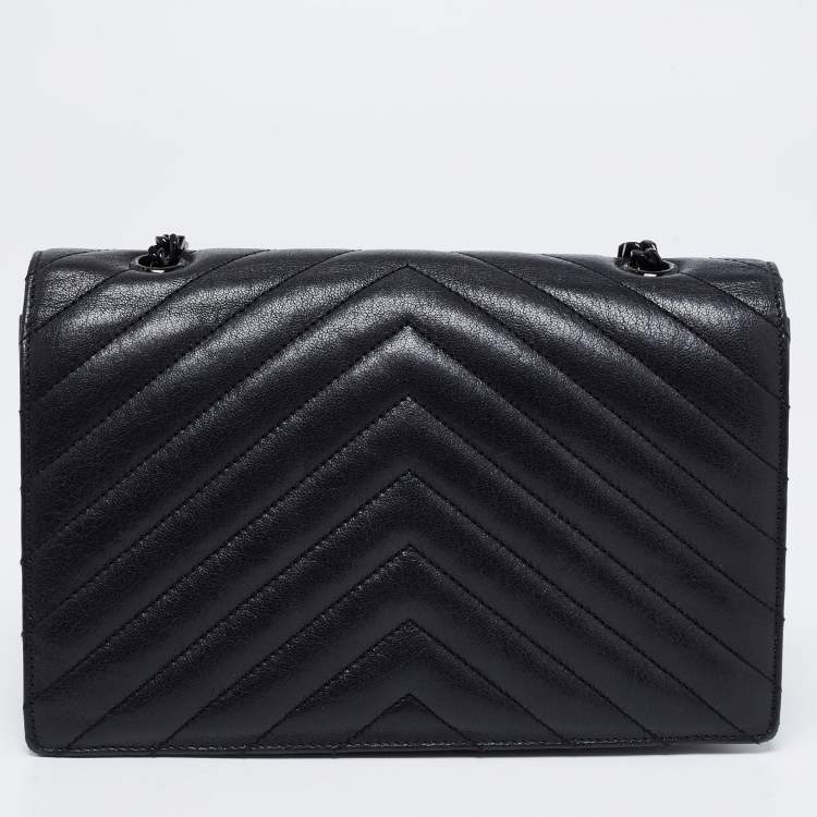 Pre Owned Saint Laurent Black Matelassé Leather Betty Shoulder Bag