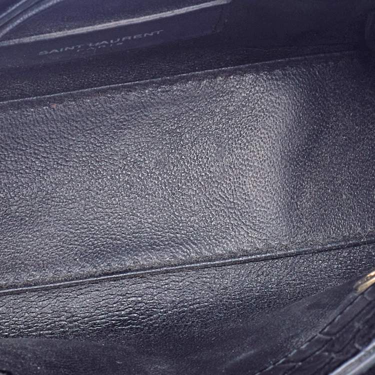 Pre Owned Saint Laurent Black Croc Embossed Leather Toy Sac De Jour Tote