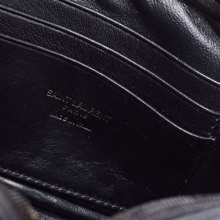 Pre Owned Saint Laurent Black Quilted Leather Lou Camera Crossbody Bag